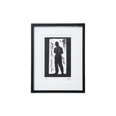 NEIGHBORHOOD x PAUL SIMONON Woodcut Print-2 "Black"