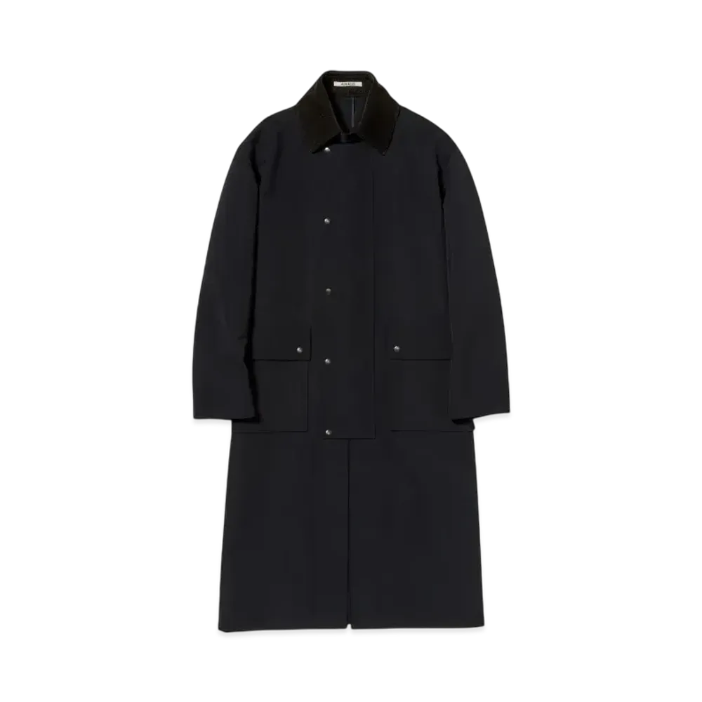 AURALEE Wool Max Canvas Riding Coat "Black"