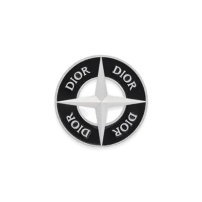 Dior x Stone Island Brooch Brass and Resin "Silver/Black"