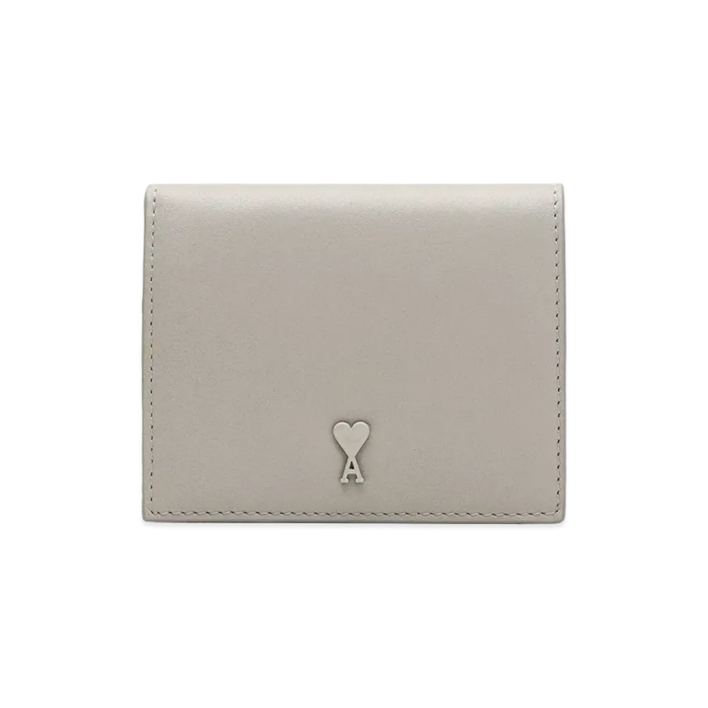 AMI PARIS Cowhide Leather Ami De Coeur Bifold Wallet "Grey"