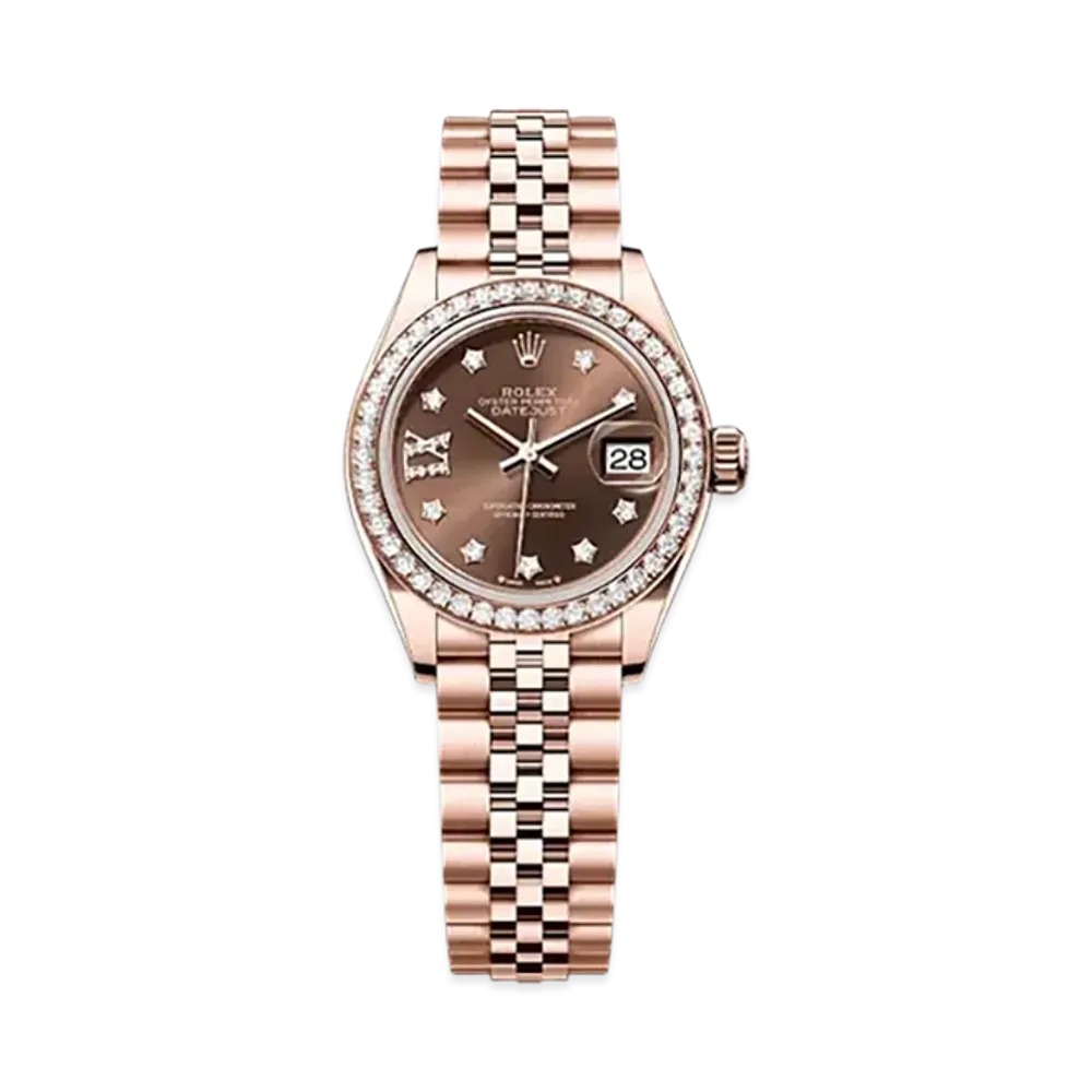 ROLEX Lady-Datejust 28mm Everose Gold Diamond 279135RBR "Chocolate"
