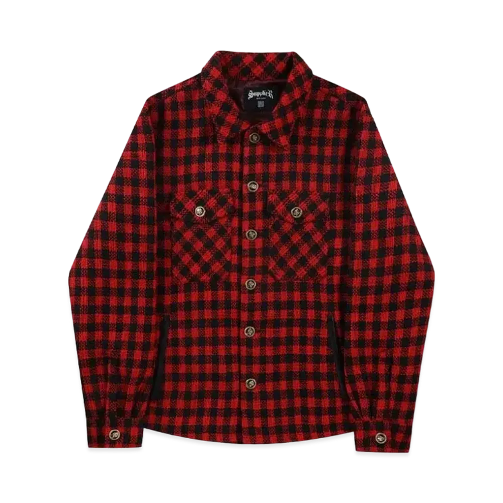 SUPPLIER Checkered CPO Jacket "Red"