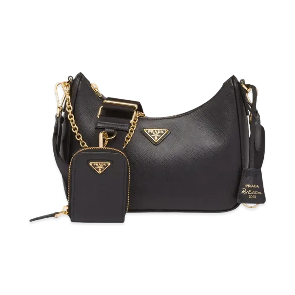 PRADA Re-Edition 2005 Saffiano Leather Bag "Black"
