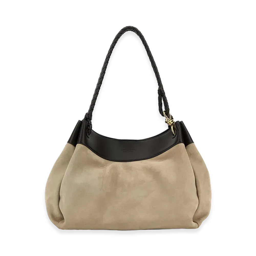 Bottega Veneta Women's Two-Tone Suede Ad Leather Maxi Parachute Shopping Bag "Multicolor"