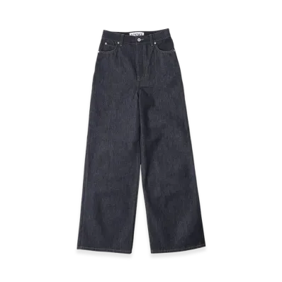 LOEWE Women's Button-Fly High Waisted Jeans "Raw Denim"