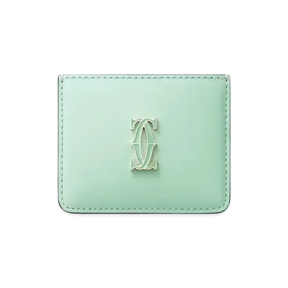 Cartier Simple Card Holder, C de Cartier "Gold/Sage Green"