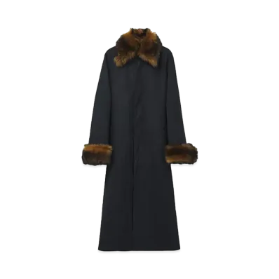 Alexander McQUEEN Shearling Detail Raincoat "Black"