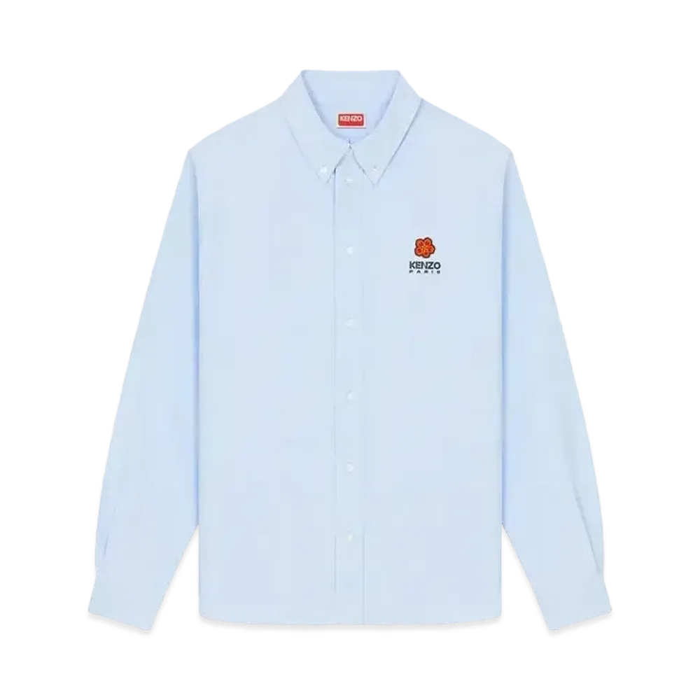 KENZO 'BOKE FLOWER' Crest Embroidery Casual Shirt "Sky Blue"