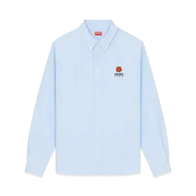 KENZO 'BOKE FLOWER' Crest Embroidery Casual Shirt "Sky Blue"