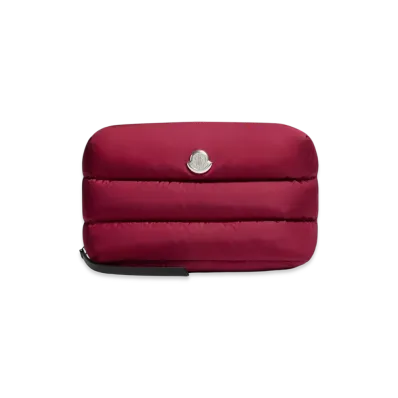 MONCLER Caradoc Quilted Beauty Case "Dark Red"