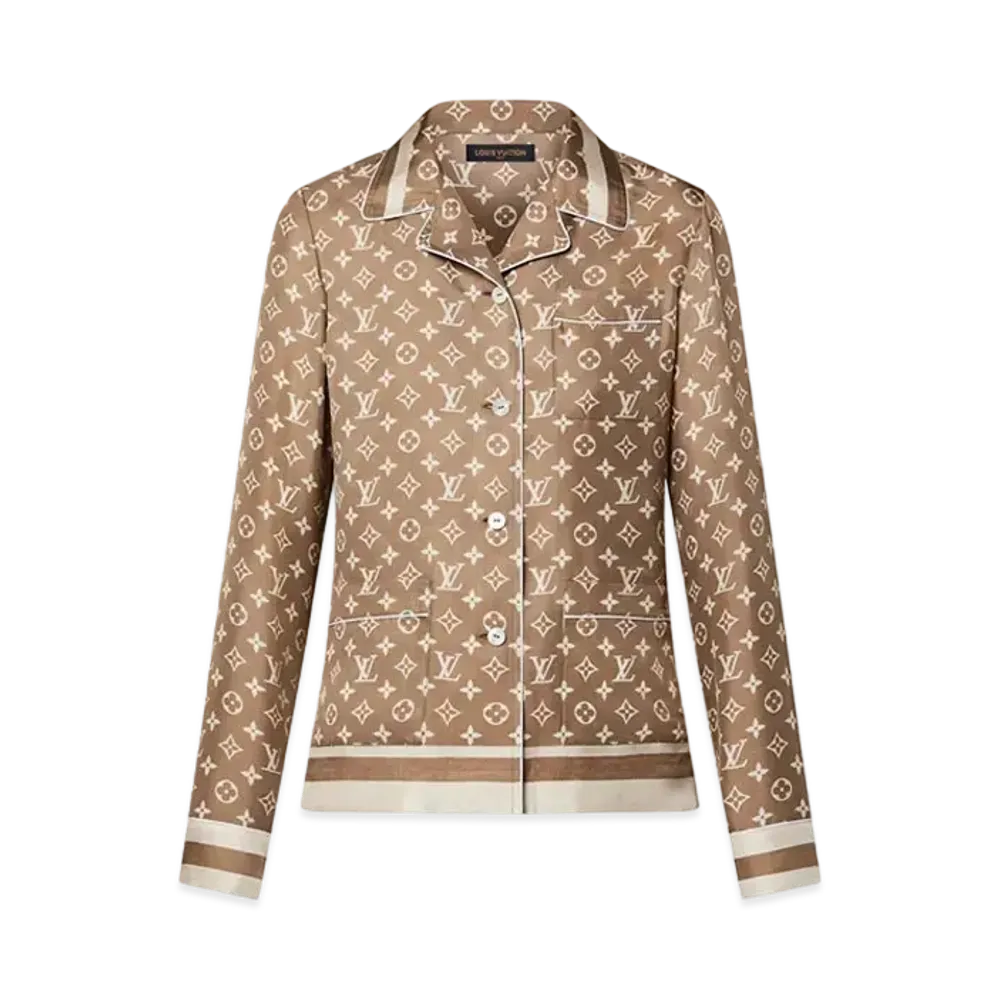 Louis Vuitton Stripe Accent Monogram Pajama Shirt "Caramel"