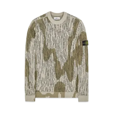 Stone Island 575D5 'RAIN CAMO' MIXED YARN "Ibory"