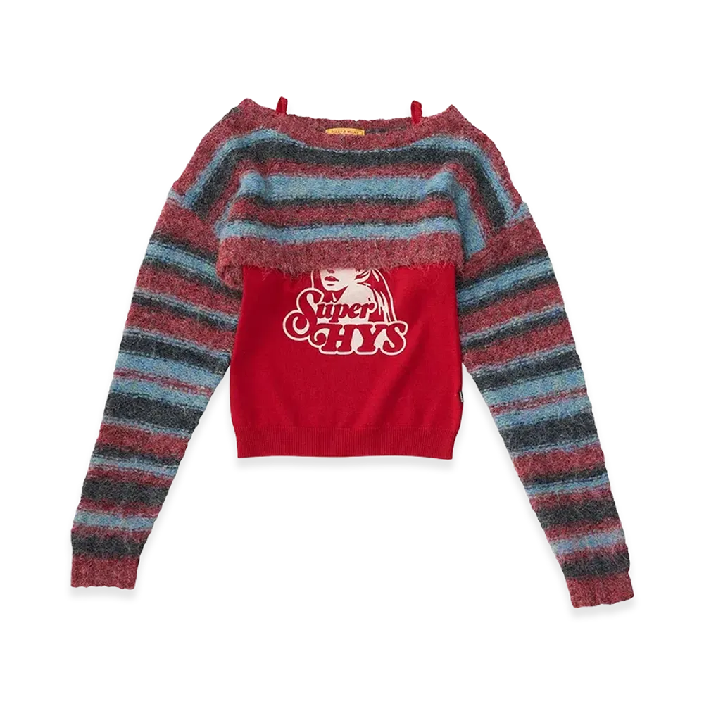 HYSTERIC GLAMOUR Women's SUPER HYS Ensemble Pullover & Camisole "Red"