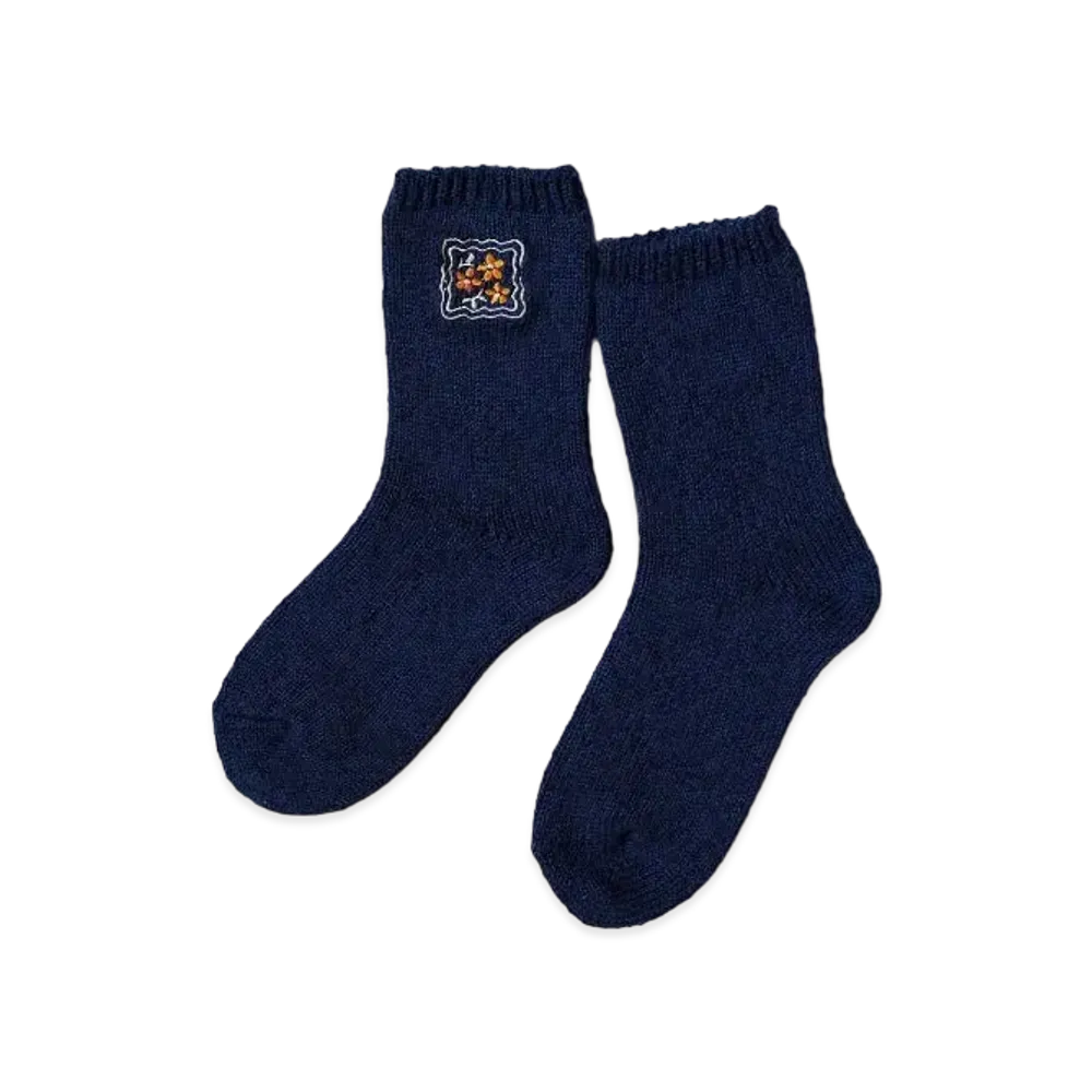 KAPITAL 56 Cookie Embroidery Socks "Navy"