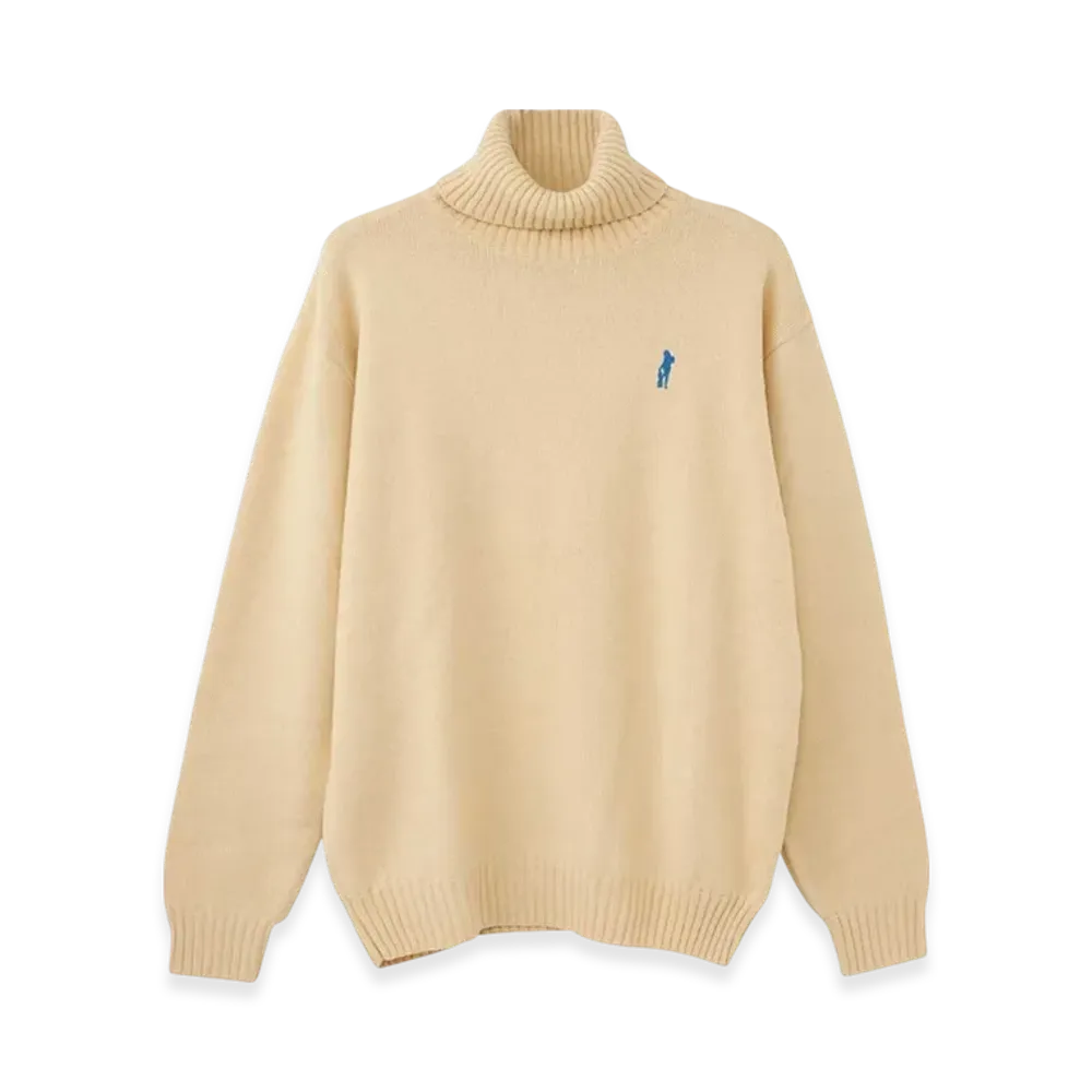 HYSTERIC GLAMOUR Hysteric Times Embroidery Turtleneck Sweater "Beige"