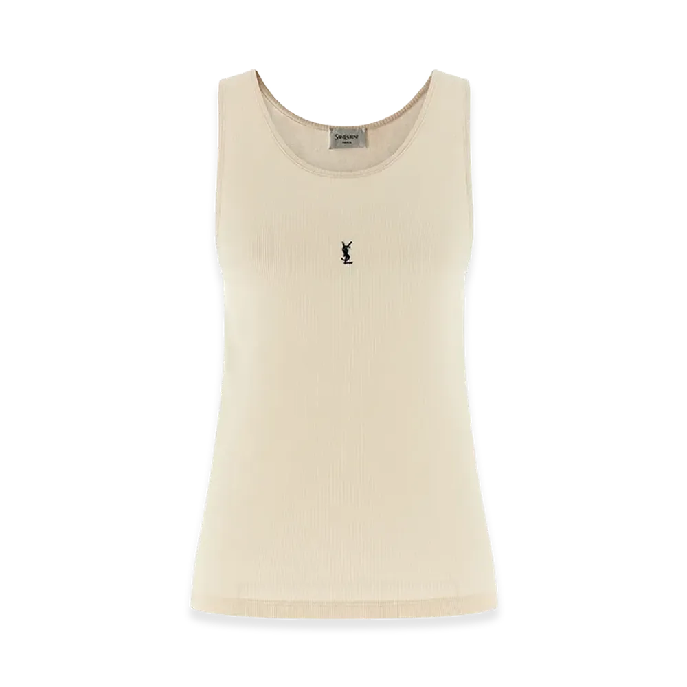 Saint Laurent Women's Cassandre Tank Top "Beige"