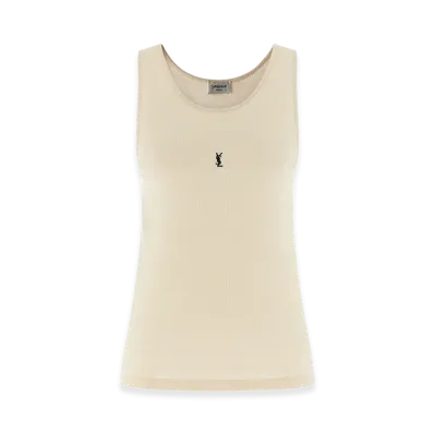 Saint Laurent Women's Cassandre Tank Top "Beige"