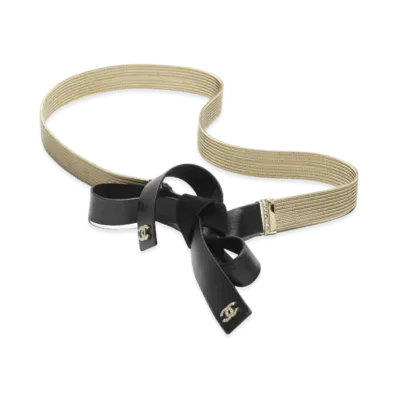 CHANEL Belt Lambskin, Metal & Strass "Black /Gold Crystal"