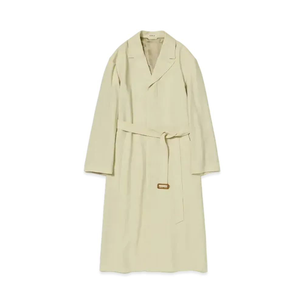 AURALEE Hard Twist Wool Twill Chesterfield Coat "Ivory"