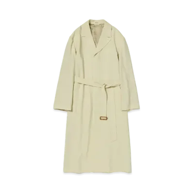 AURALEE Hard Twist Wool Twill Chesterfield Coat "Ivory"