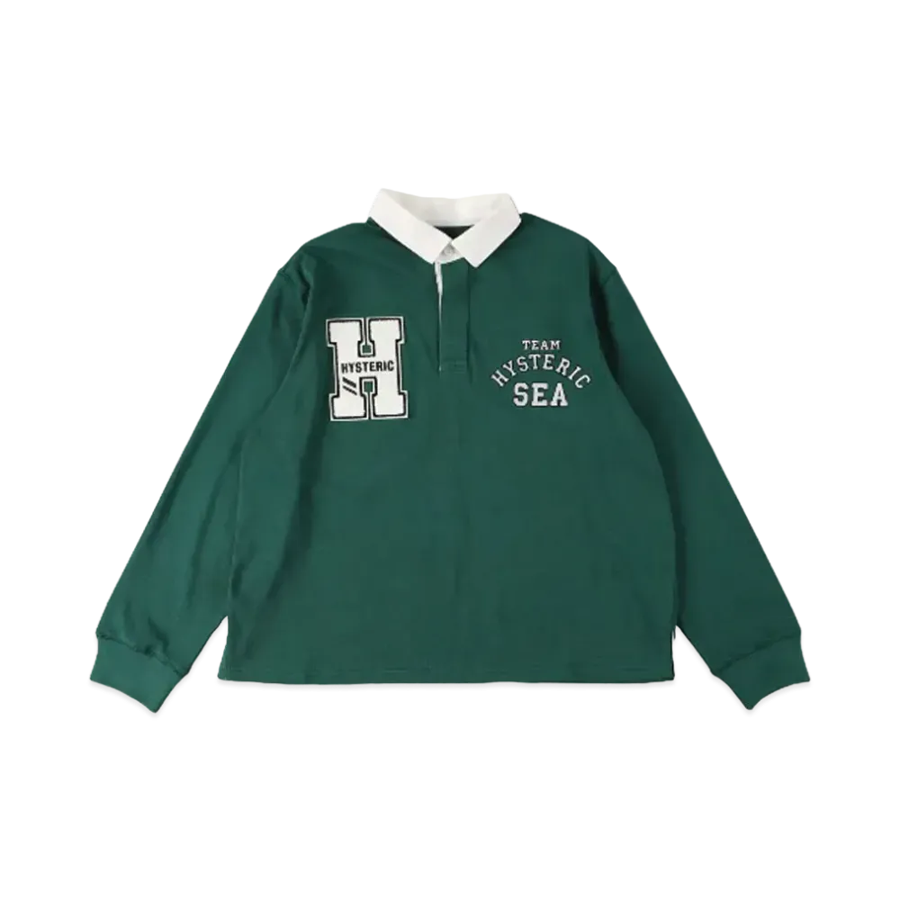 WIND AND SEA x HYSTERIC GLAMOUR Rugby Shirt "Green"