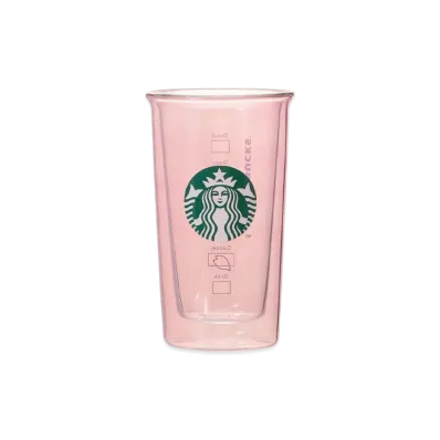 STARBUCKS SAKURA2025 Double Wall Heat Resistant Glass Pale Pink 355ml "Pink"