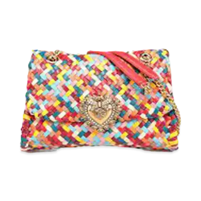 Dolce&Gabbana Devotion Shoulder Bag Large Woven Nappa Multicolor "Multicolor"