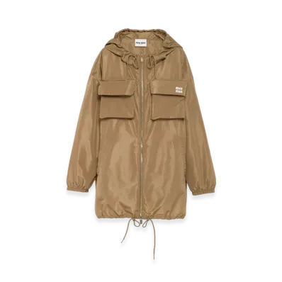 MIU MIU Women's Technical Fabric Blouson Jacket "Clay Grey"