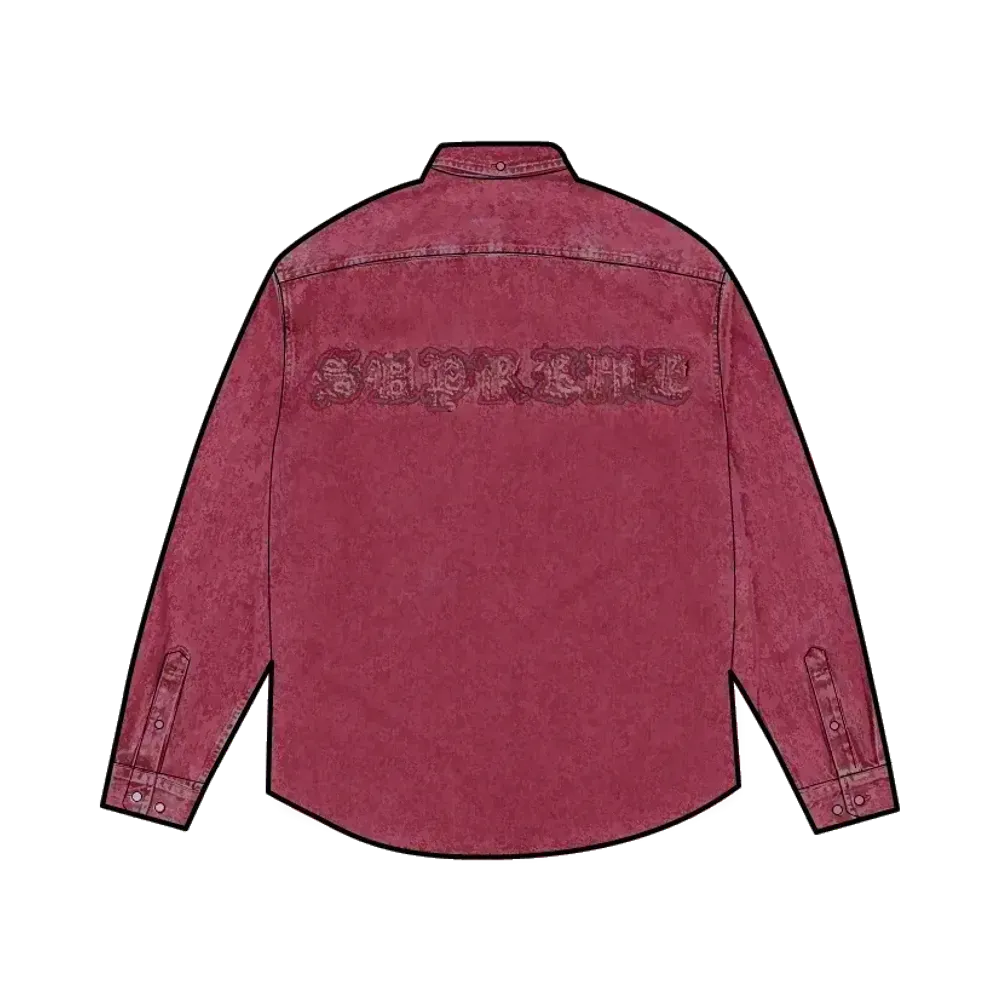 Supreme Applique Denim Shirt "Washed Red"