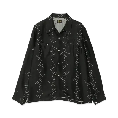 NEEDLES Cowboy One-Up Shirt - Square Dot Jacquard "Black"