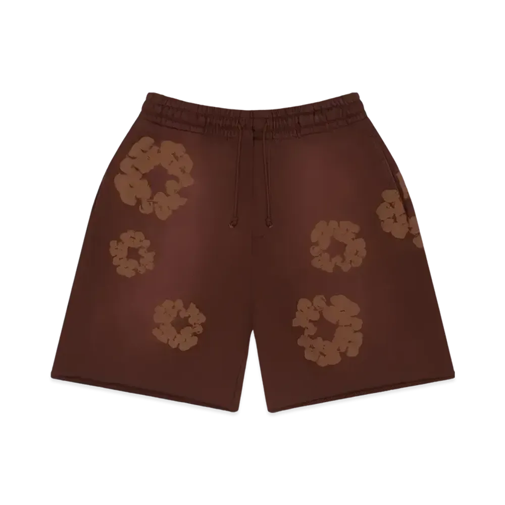 DENIM TEARS Mono Cotton Wreath Sweat Shorts "Brown"