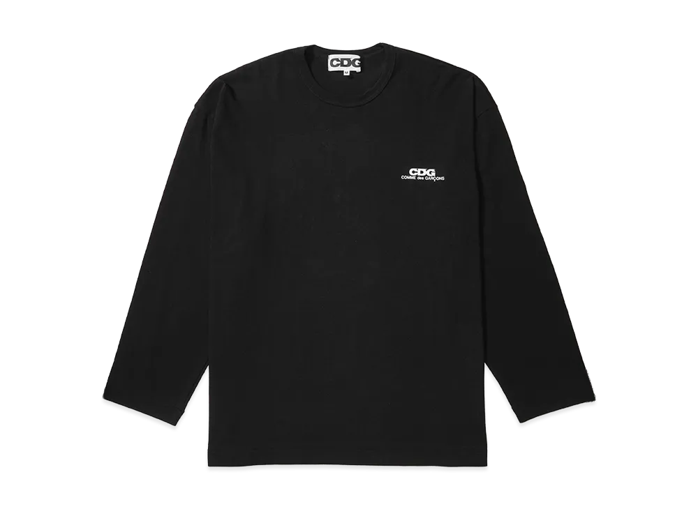 COMME des GARCONS CDG Oversized Long Sleeve T-Shirt Small Logo "Black"