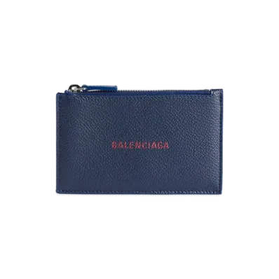 BALENCIAGA Cash Long Coin And Card Holder Large "Navy/Burgundy"