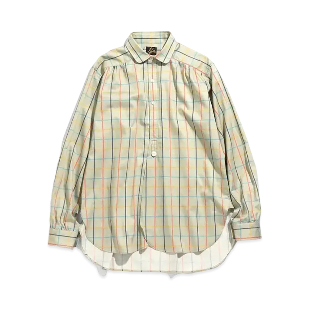 Needles ROUND COLLAR EDW SHIRT - COTTON SATEEN / PT. "Plaid"