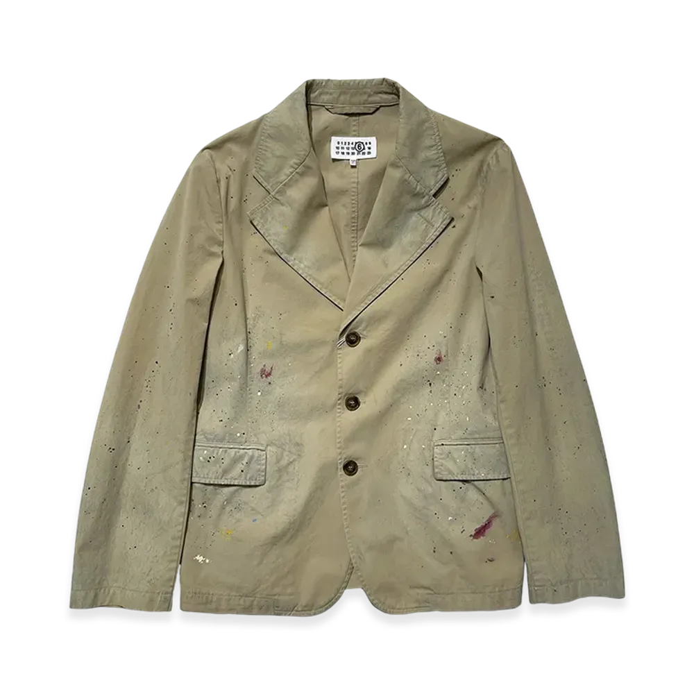 MM6 Maison Margiela Paint Tailored Jacket "Light Khaki"
