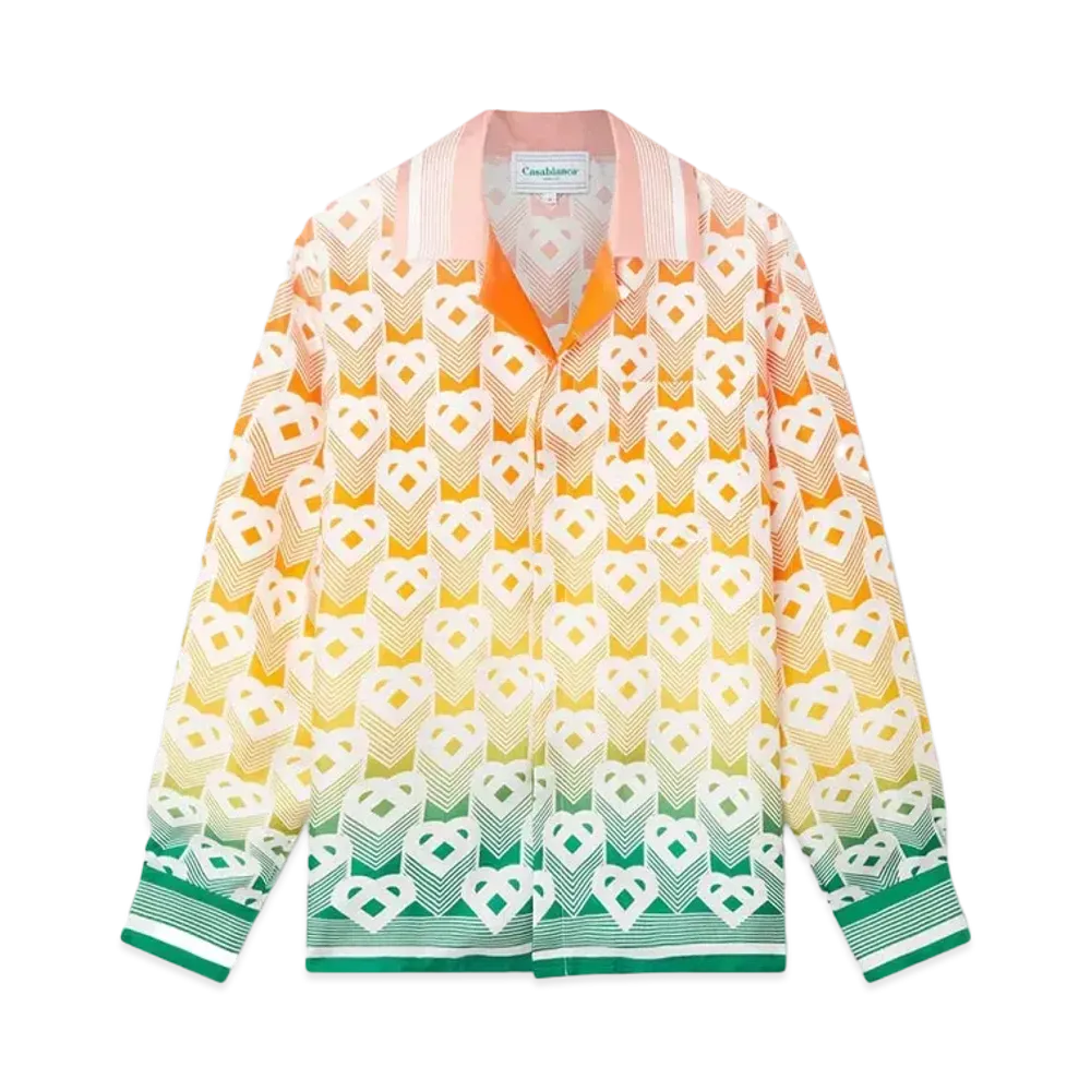 Casablanca Gradient Heart Monogram Silk Shirt "Multi"
