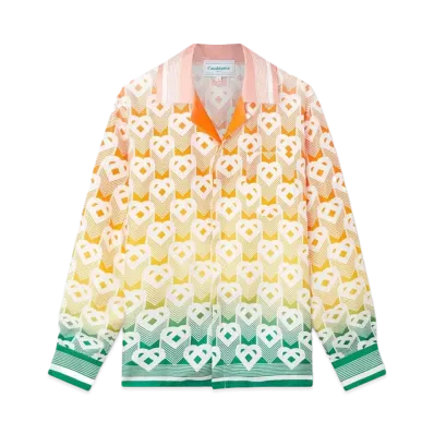 Casablanca Gradient Heart Monogram Silk Shirt "Multi"