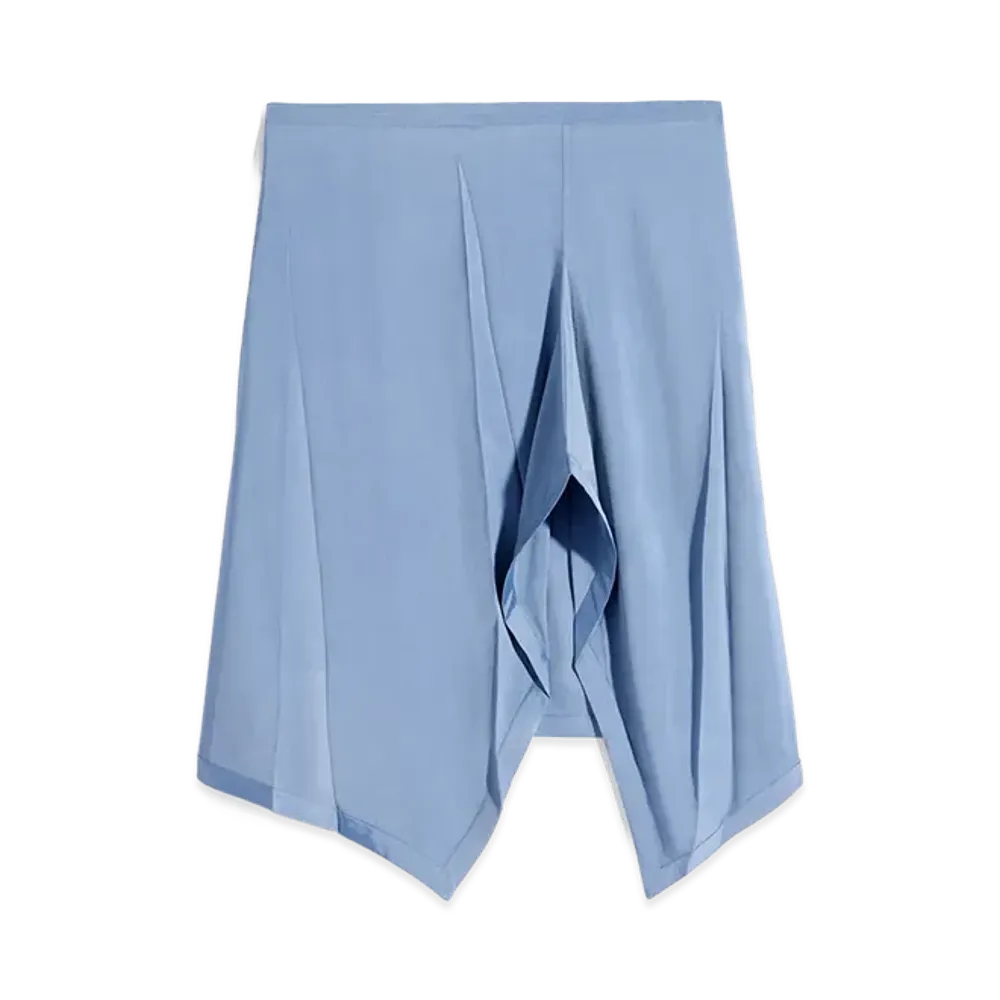 LEMAIRE Women's Poly-Viscose Twill Creased Scarf Skirt "Horizon"