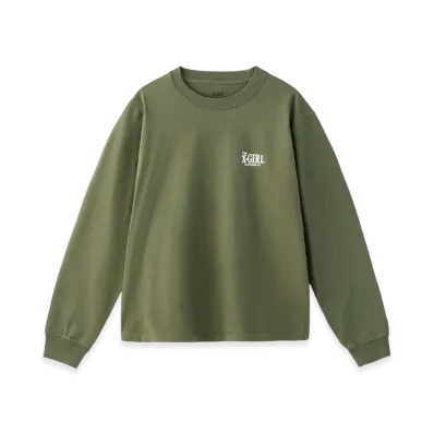 X-Girl Ornament Face L/S Tee "Olive"
