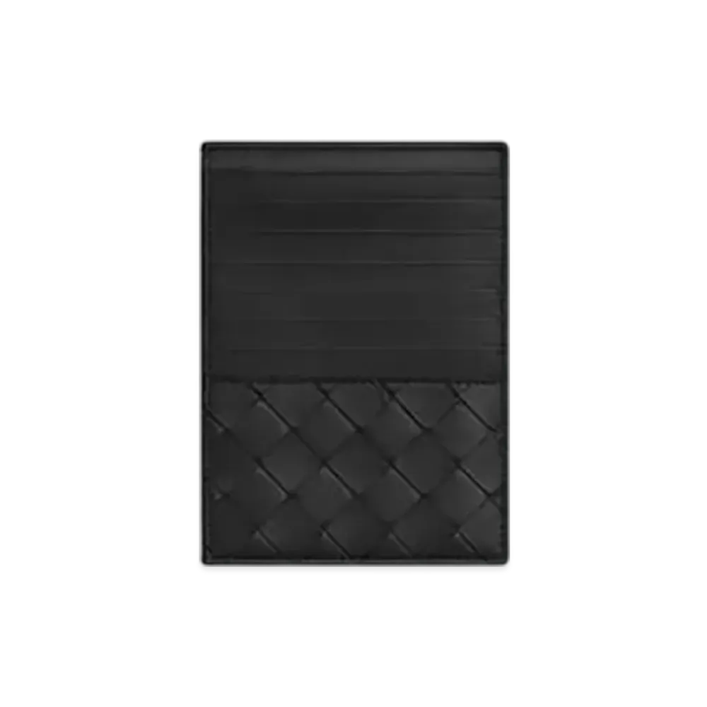Bottega Veneta Intrecciato Passport Case With Card Slots "Black"