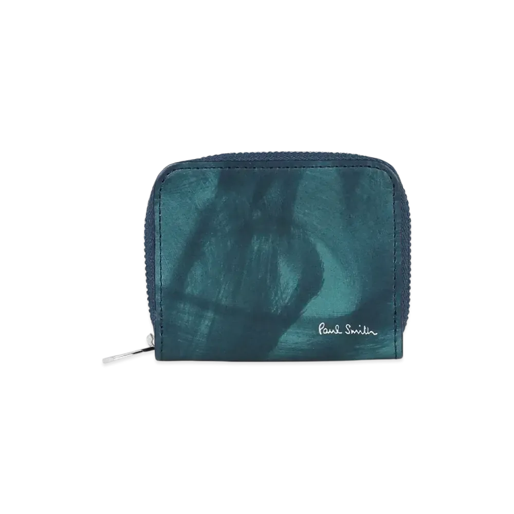 Paul Smith Marble Leather Coin Case "BlueGreen"
