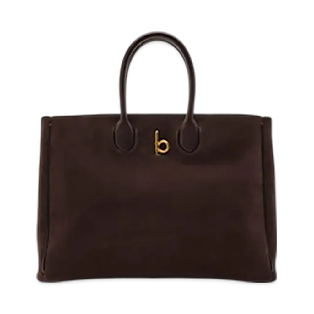Burberry Medium Rocking Horse Tote "Dark Brown"