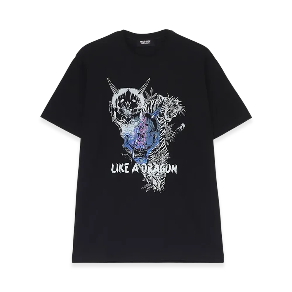 WILDSIDE YOHJI YAMAMOTO x Ryu Ga Gotoku Studio Short Sleeve T-shirt(Hannya/Tiger) "Black"