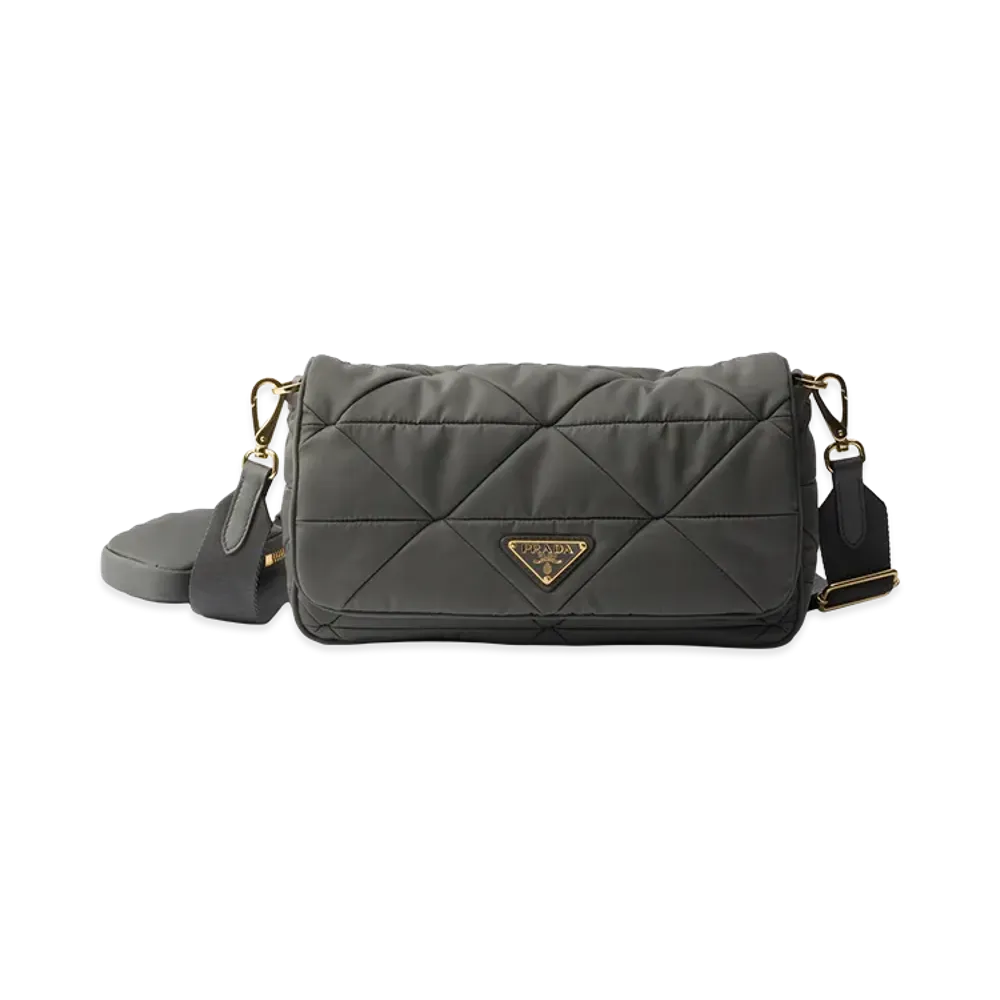 PRADA Padded Re-Nylon Shoulder Bag "Mercury"