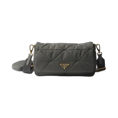 PRADA Padded Re-Nylon Shoulder Bag "Mercury"