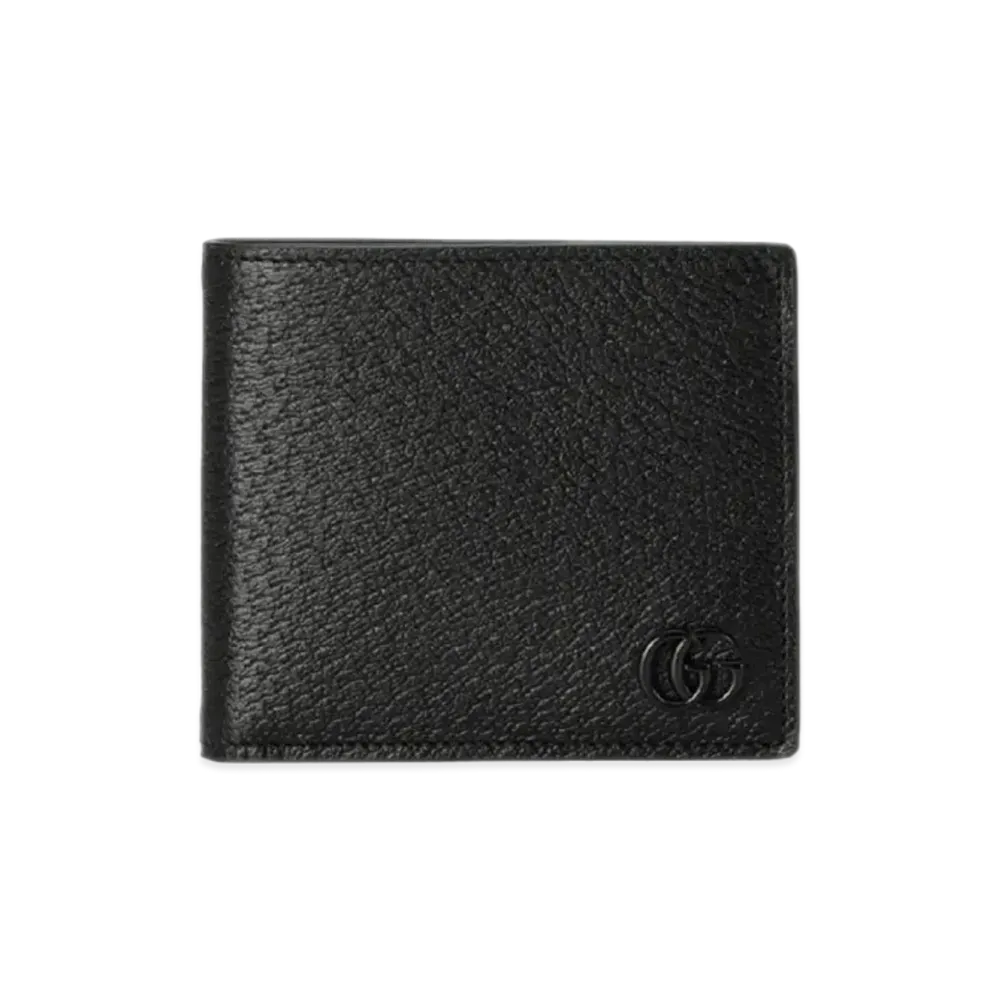 GUCCI Double G Leather Coin Wallet "Black"