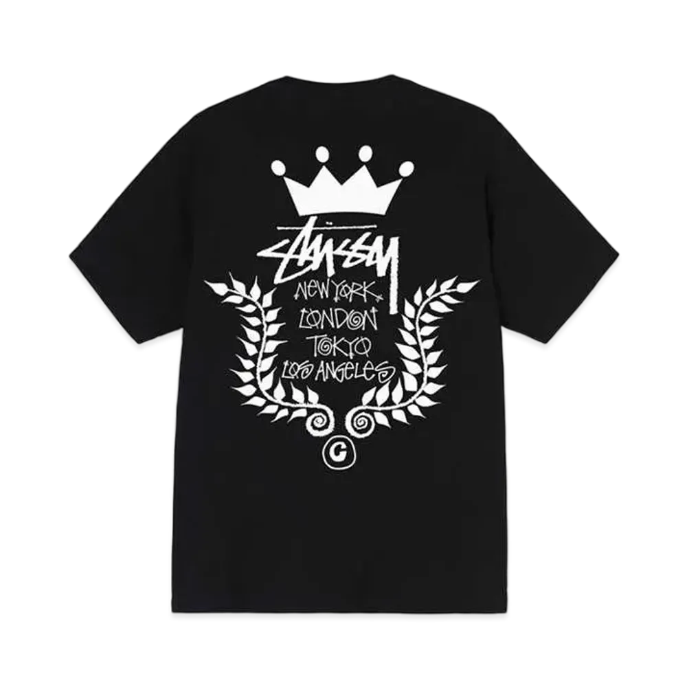 ステューシー クラウン リース Tシャツ "ブラック"