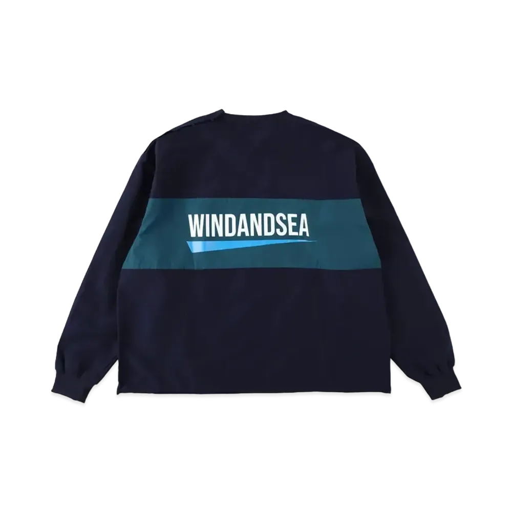 WIND AND SEA Recycled Fishing Net Nylon Crew Neck Pullover Shirt "Navy"