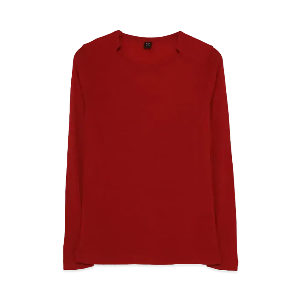 Yohji Yamamoto Y's MIX UP SHOULDER PAD ROUND NECK T "Red"