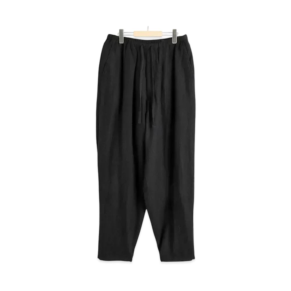COMOLI Cashmere Silk Drawstring Pants "Black"